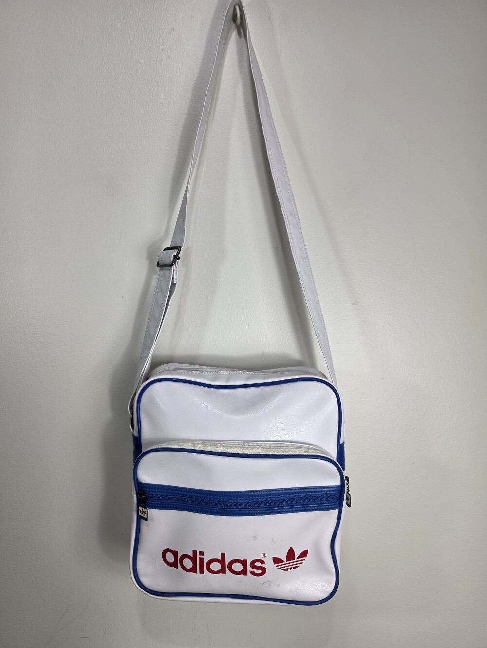 adidas White & Blue Crossbody Messenger Bag